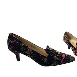 Bellini Bobcat 8M Womens Floral Velvet Kitten Heel Pumps